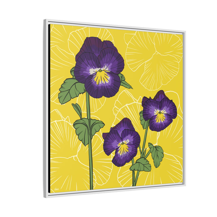 Violet: February Birth Month Flower — Framed Canvas Print Wall Art