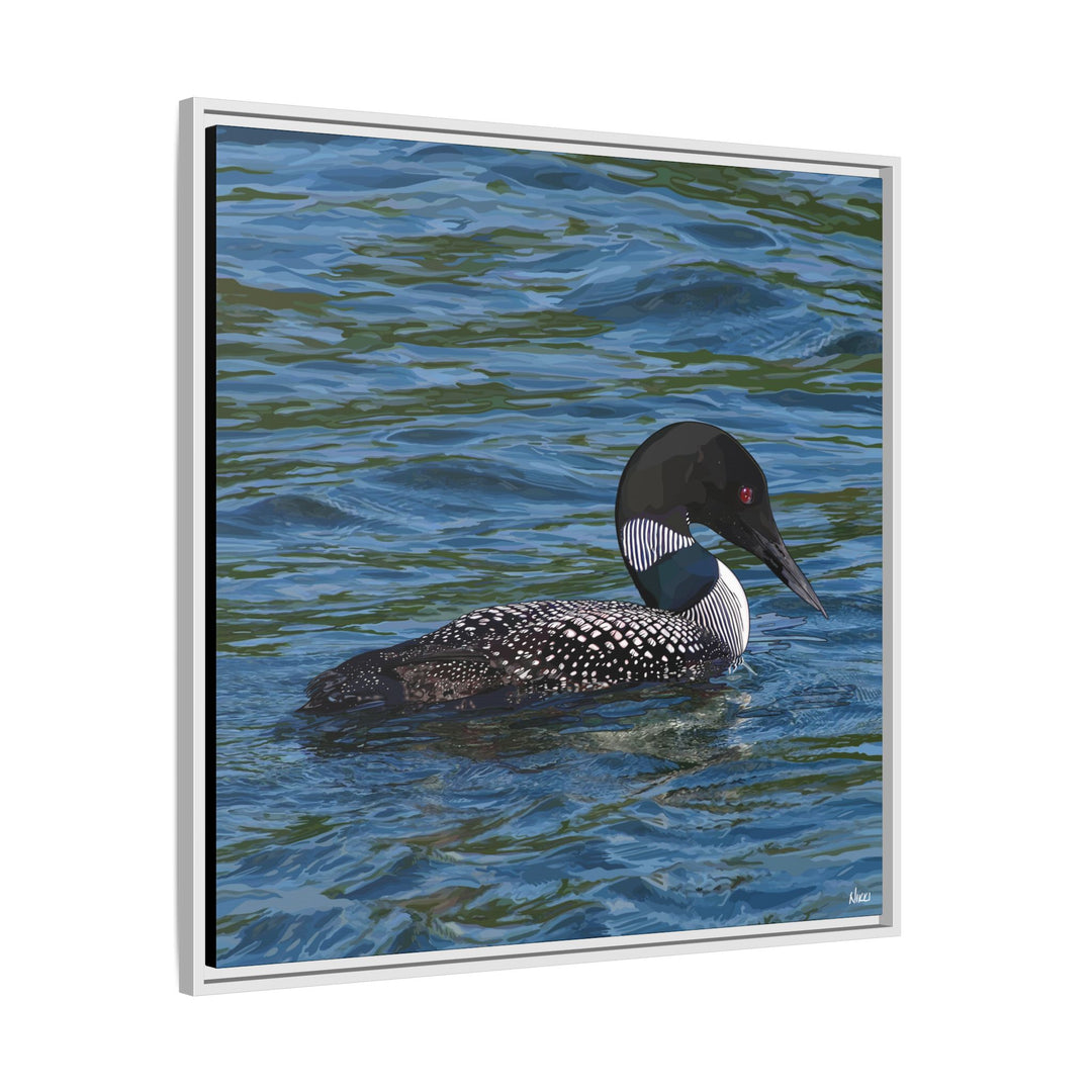 Common Loon: Minnesota State Bird — Framed Canvas Print Wall Art