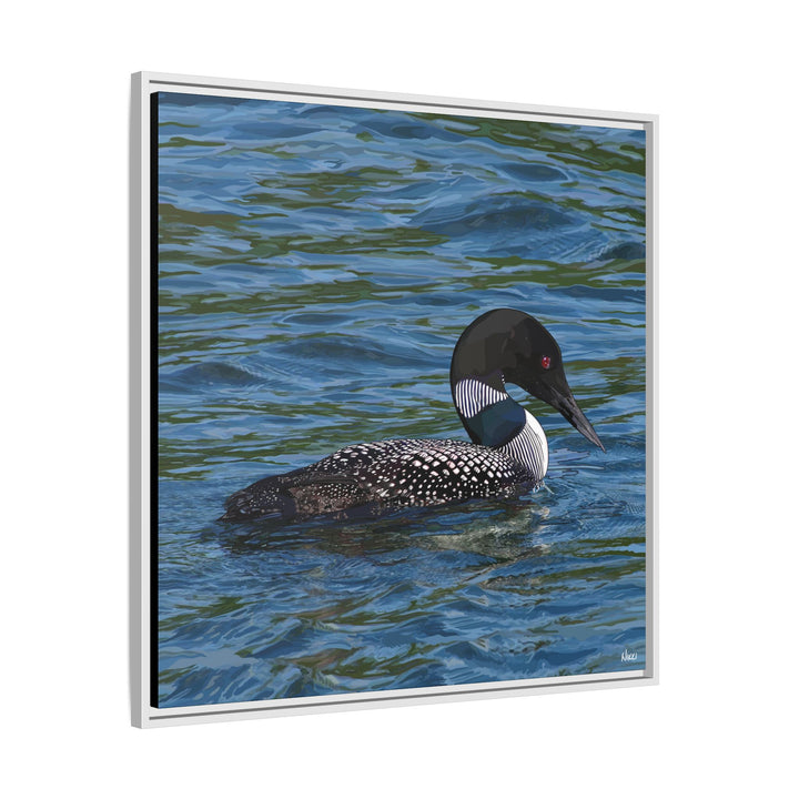 Common Loon: Minnesota State Bird — Framed Canvas Print Wall Art