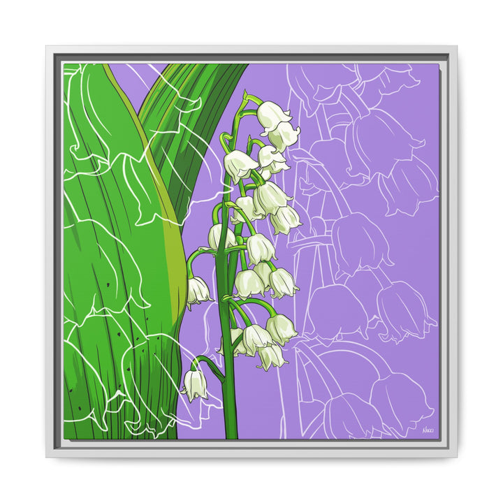 Lily of the Valley: May Birth Month Flower — Framed Canvas Print Wall Art