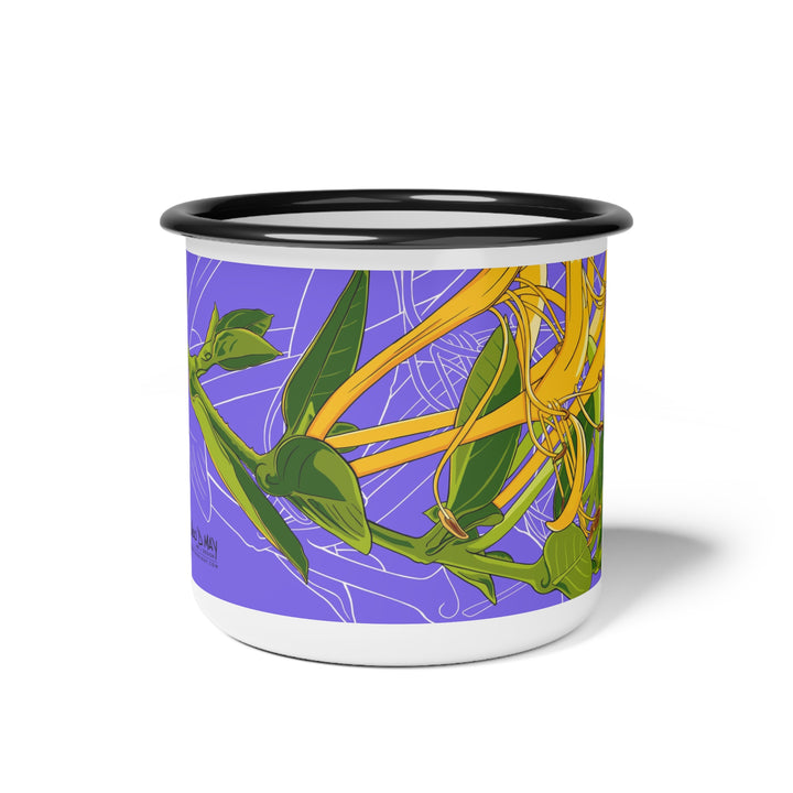 Honeysuckle Enamel Camp Cup — June Birth Month Flower