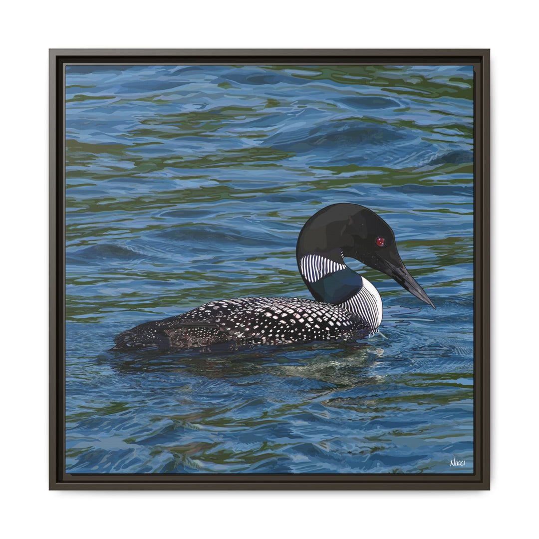 Common Loon: Minnesota State Bird — Framed Canvas Print Wall Art