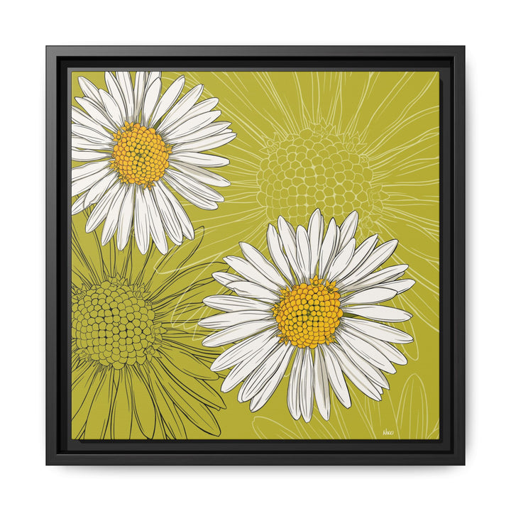 Daisy: April Birth Month Flower — Framed Canvas Print Wall Art