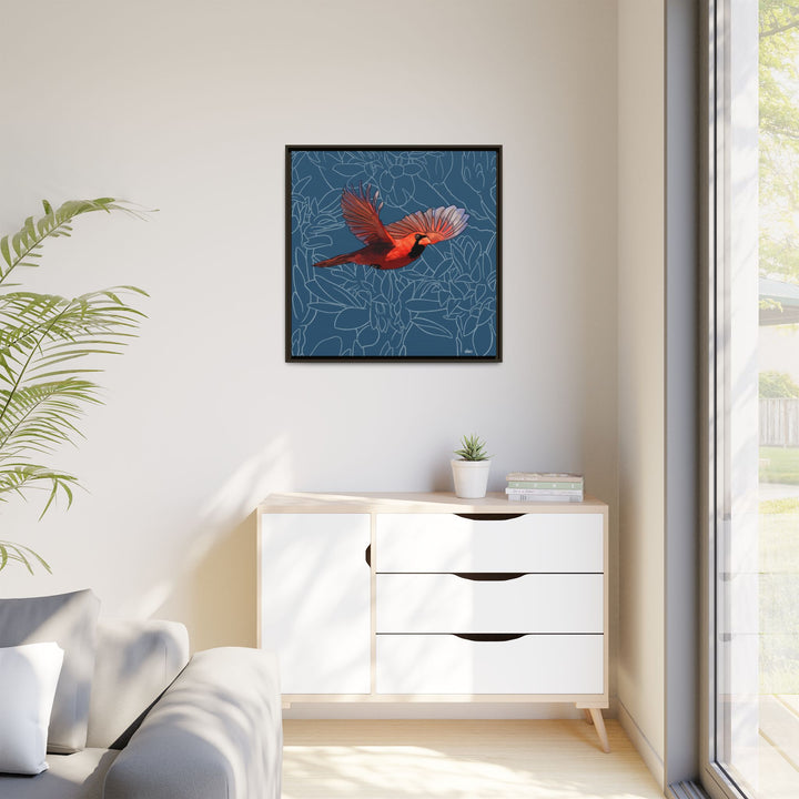 Northern Cardinal: Kentucky State Bird — Framed Canvas Print