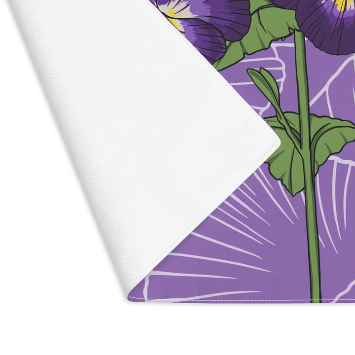 Violet Cotton Twill Placemat — February Birth Month Flower