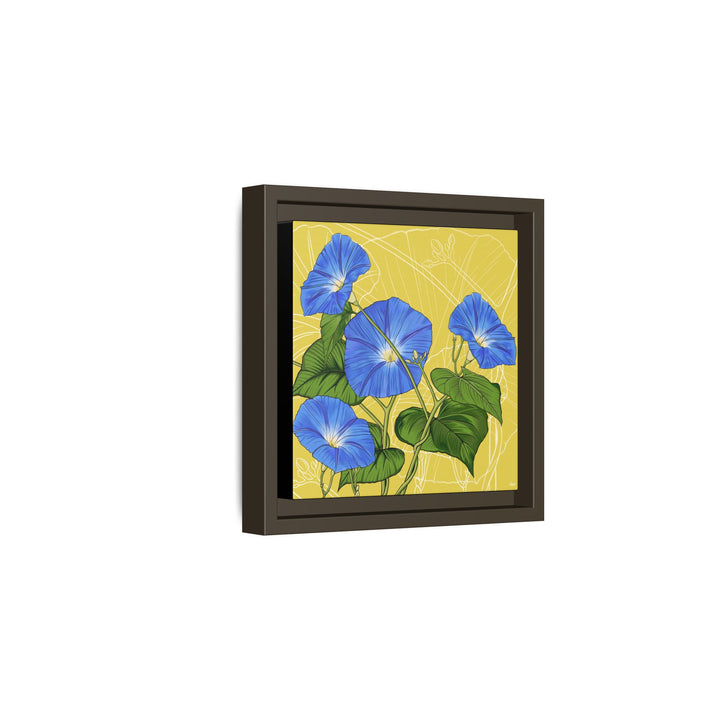Blue Morning Glory: September Birth Month Flower — Framed Canvas Print Wall Art