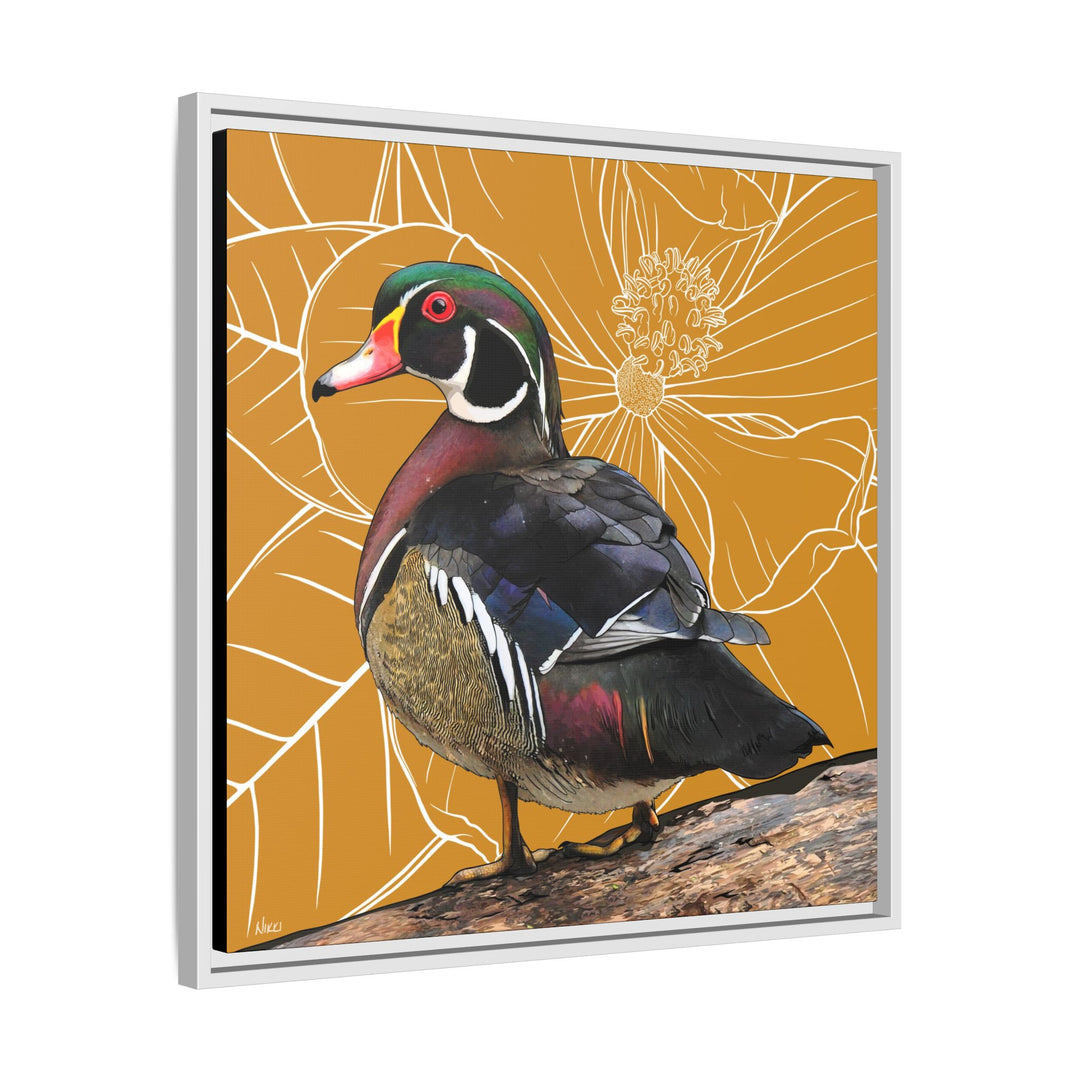 Wood Duck: Mississippi State Bird — Framed Canvas Print Wall Art