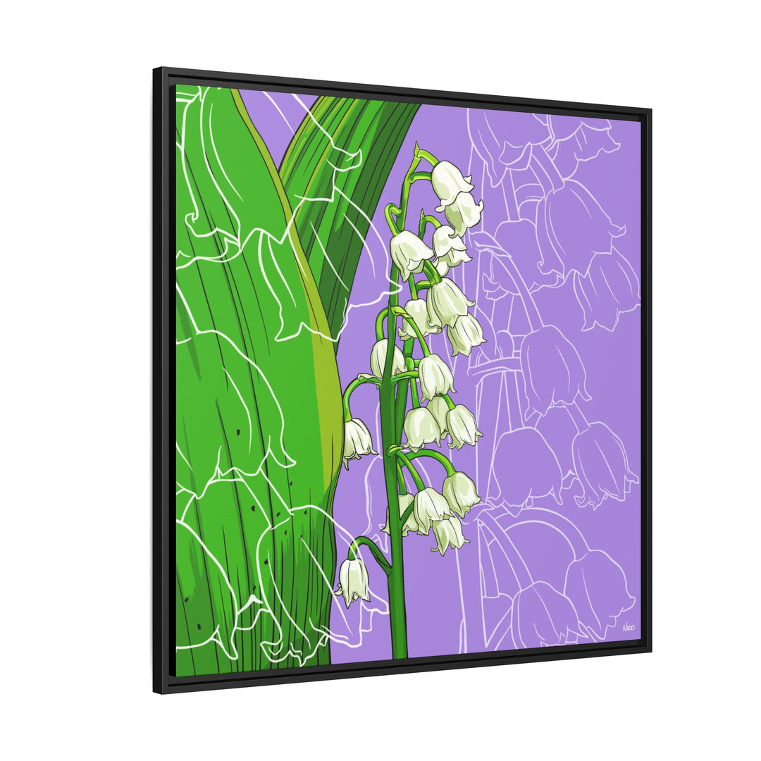 Lily of the Valley: May Birth Month Flower — Framed Canvas Print Wall Art