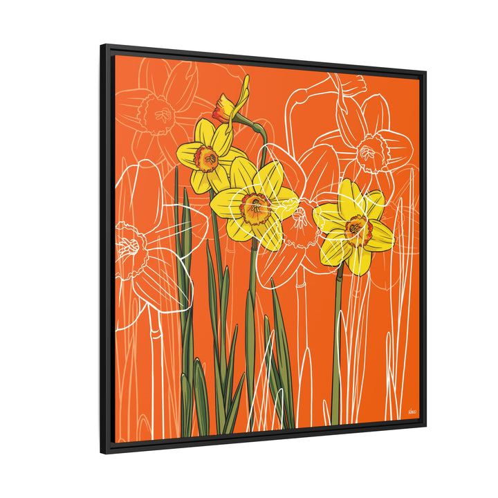 Daffodil: March Birth Month Flower — Framed Canvas Print Wall Art