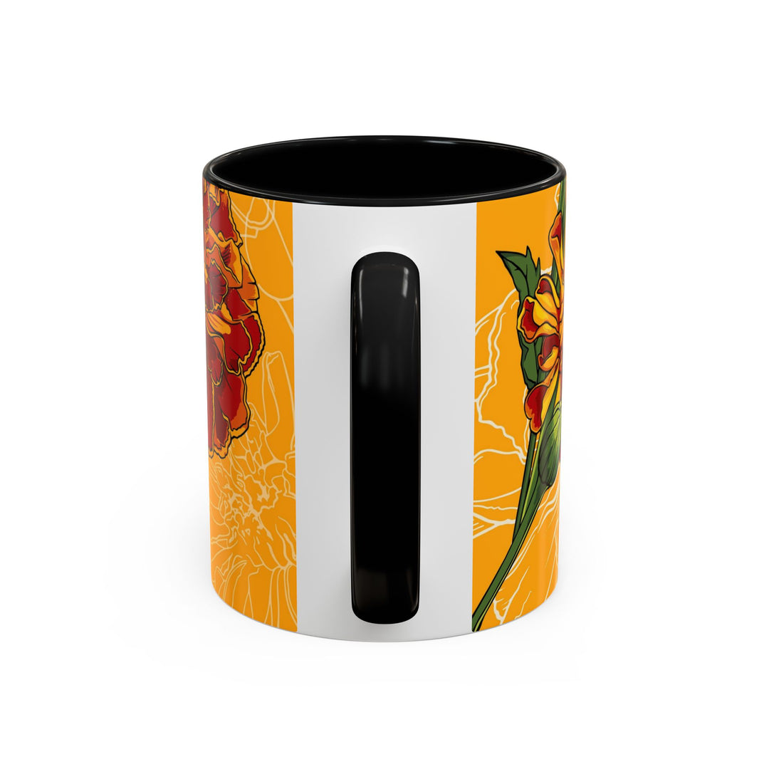 Marigold Ceramic Coffee Mug — October Birth Month Flower