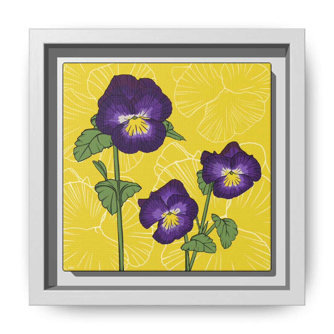 Violet: February Birth Month Flower — Framed Canvas Print Wall Art