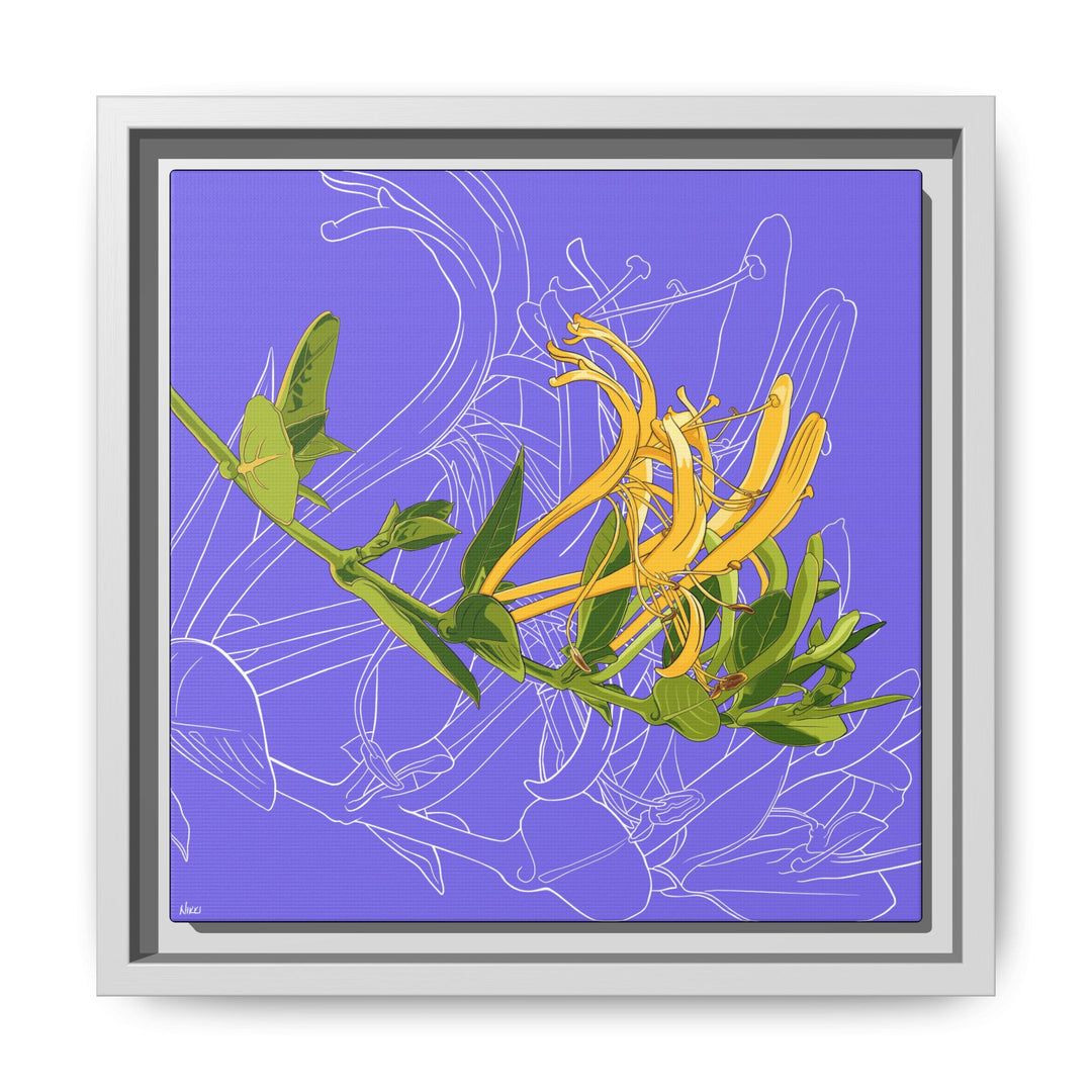 Honeysuckle: June Birth Month Flower — Framed Canvas Print Wall Art