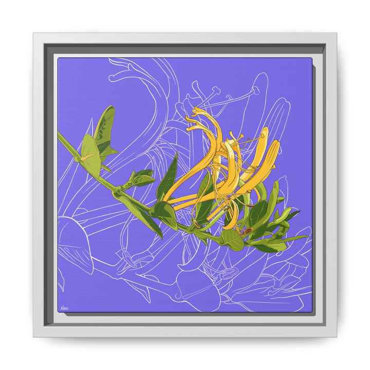 Honeysuckle: June Birth Month Flower — Framed Canvas Print Wall Art