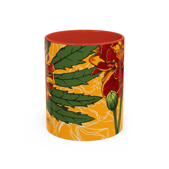 Marigold Ceramic Coffee Mug — October Birth Month Flower