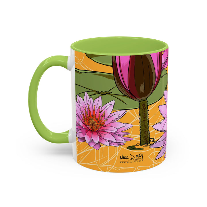 Pink Water Lily Ceramic Coffee Mug – July Birth Month Flower