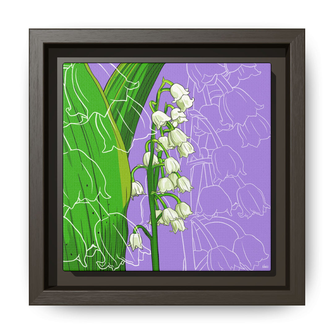 Lily of the Valley: May Birth Month Flower — Framed Canvas Print Wall Art