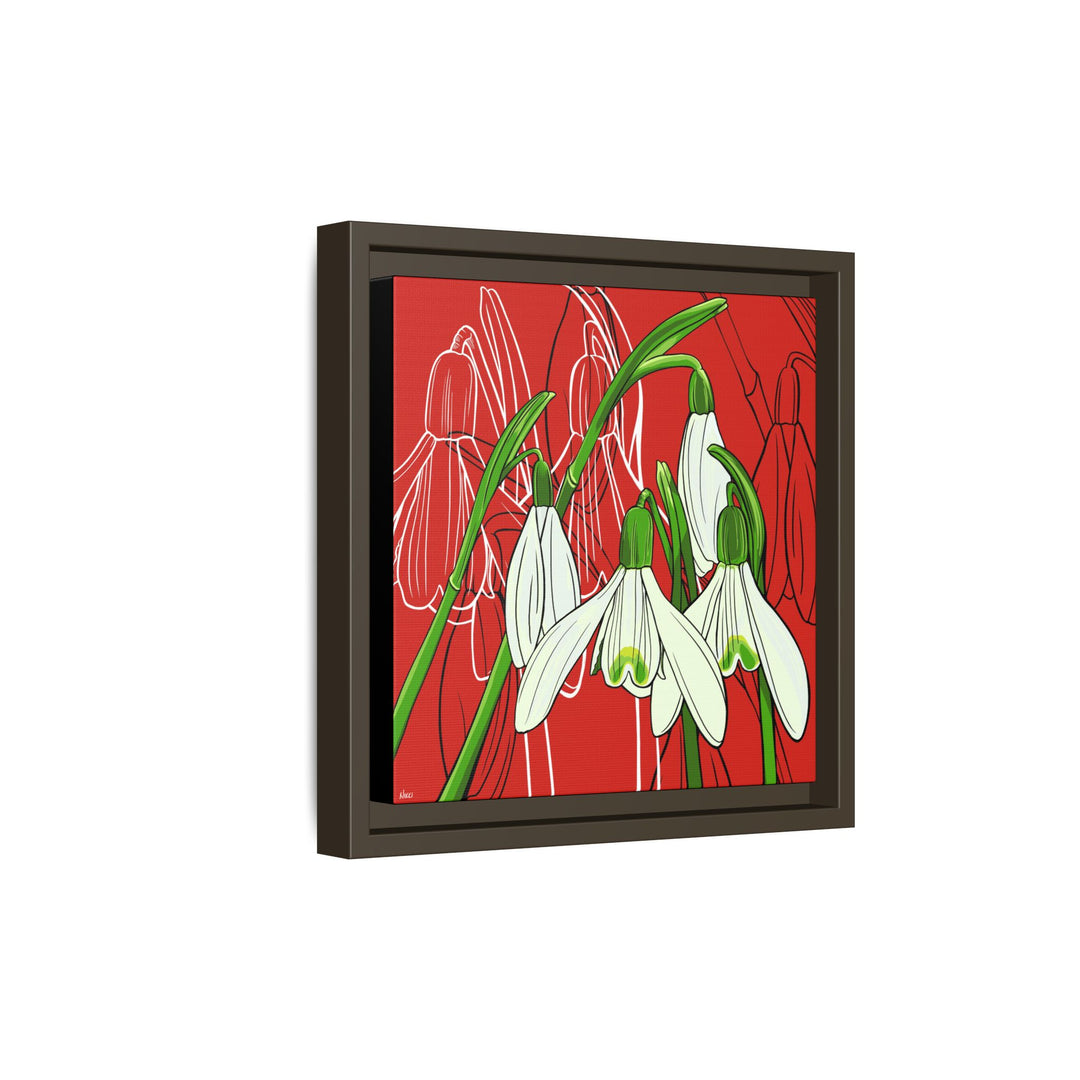 Snowdrop: January Birth Month Flower — Framed Canvas Print Wall Art