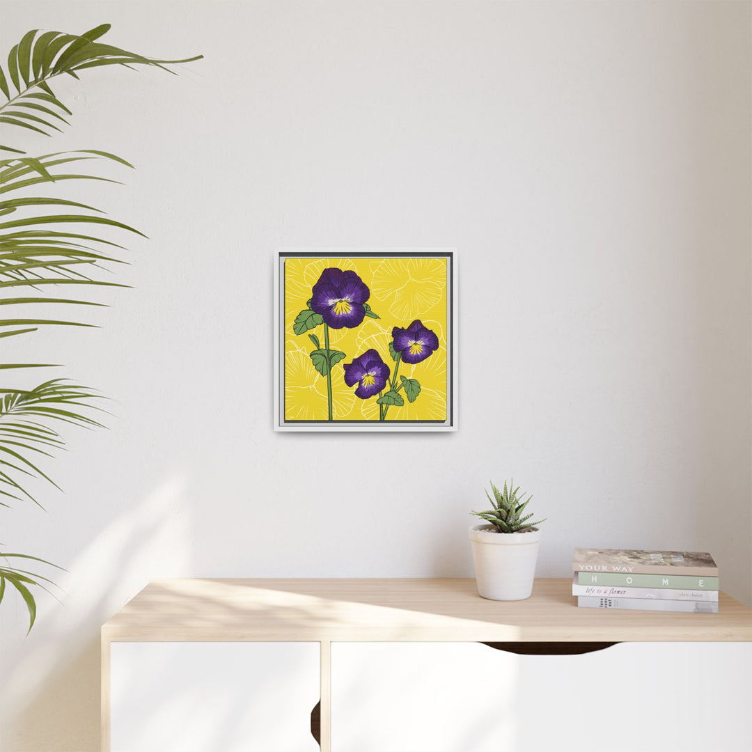 Violet: February Birth Month Flower — Framed Canvas Print Wall Art