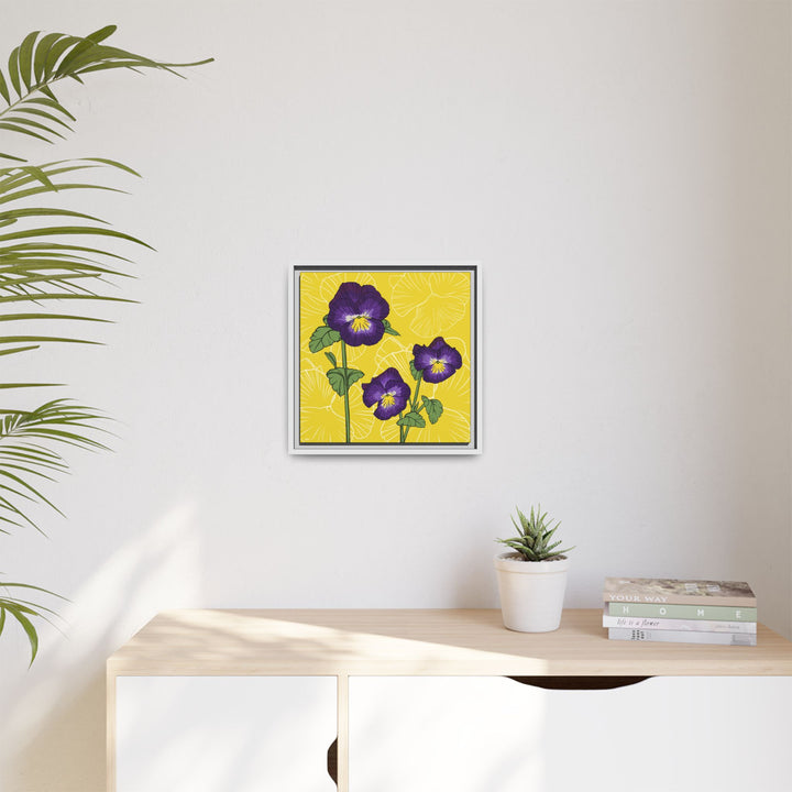 Violet: February Birth Month Flower — Framed Canvas Print Wall Art
