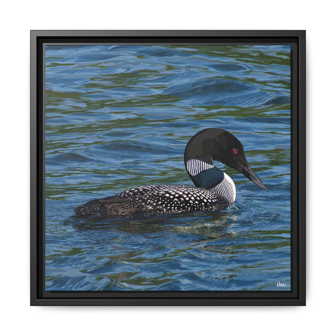 Common Loon: Minnesota State Bird — Framed Canvas Print Wall Art