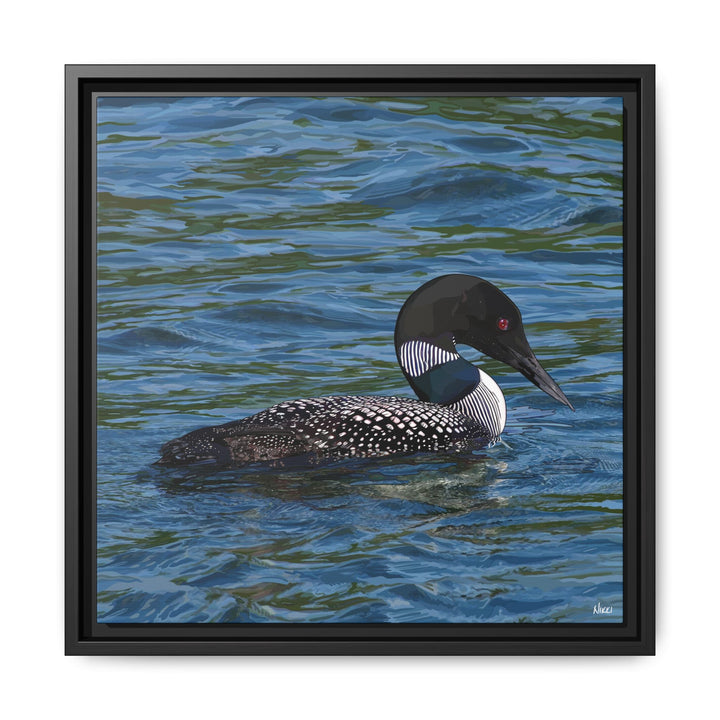 Common Loon: Minnesota State Bird — Framed Canvas Print Wall Art