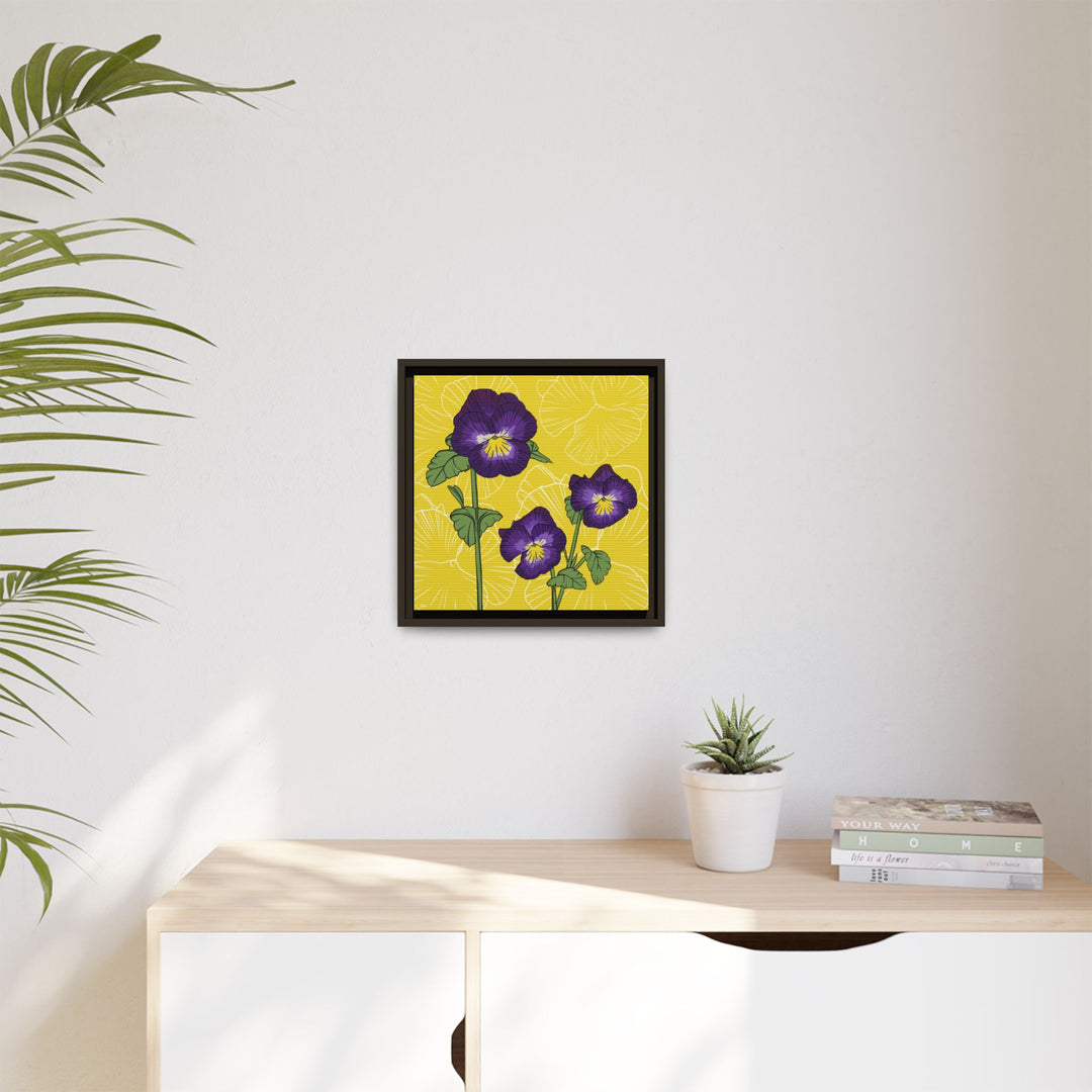 Violet: February Birth Month Flower — Framed Canvas Print Wall Art