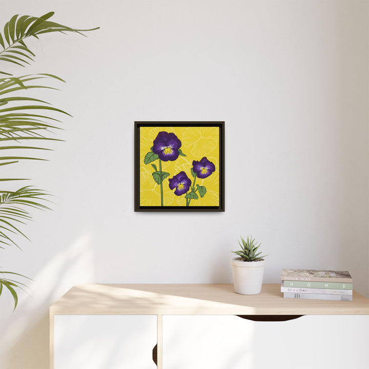 Violet: February Birth Month Flower — Framed Canvas Print Wall Art