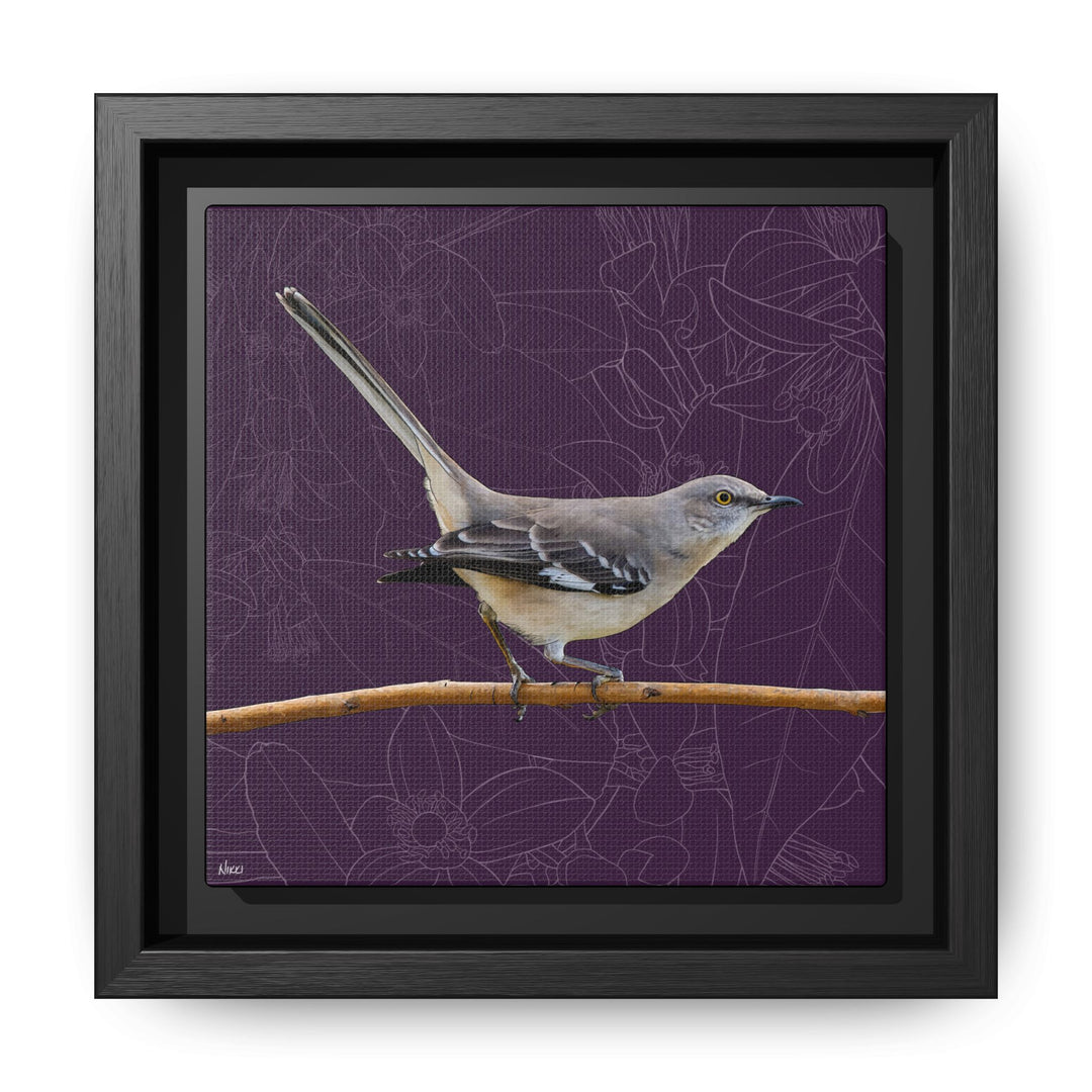 Northern Mockingbird: Florida State Bird — Framed Canvas Print Wall Art