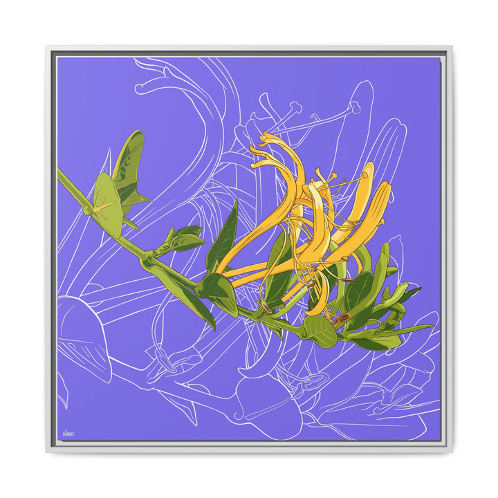 Honeysuckle: June Birth Month Flower — Framed Canvas Print Wall Art