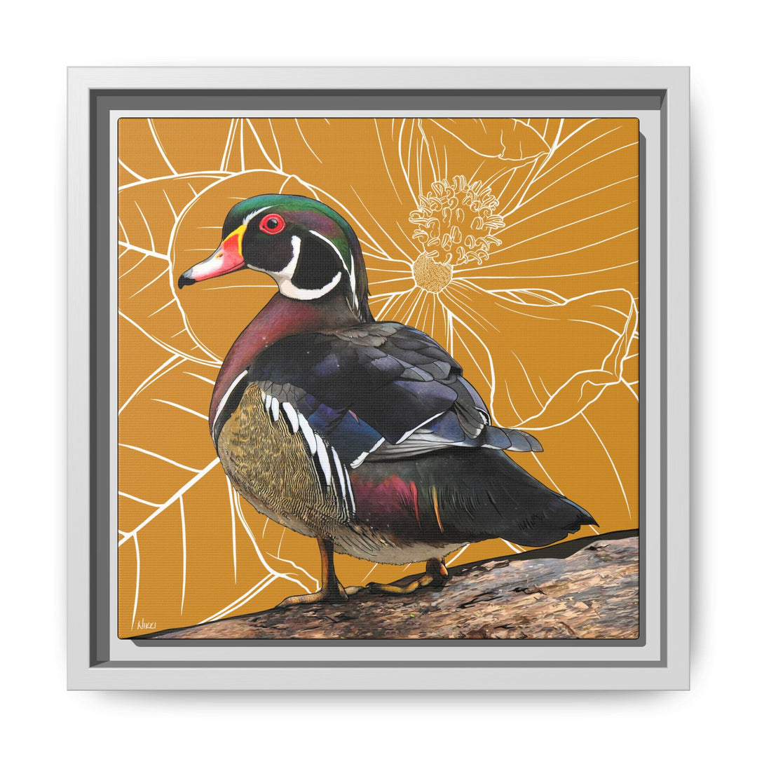 Wood Duck: Mississippi State Bird — Framed Canvas Print Wall Art
