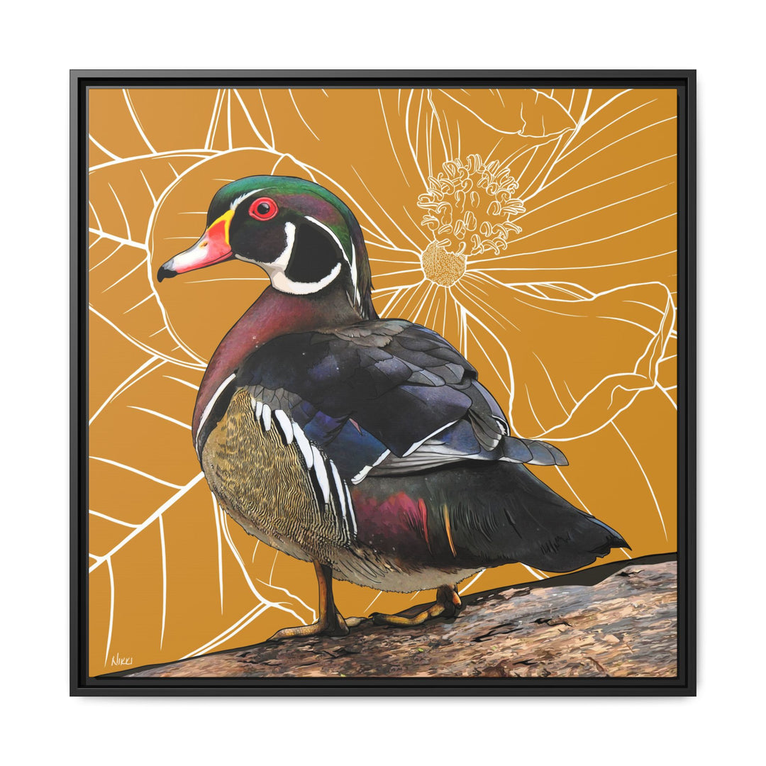 Wood Duck: Mississippi State Bird — Framed Canvas Print Wall Art