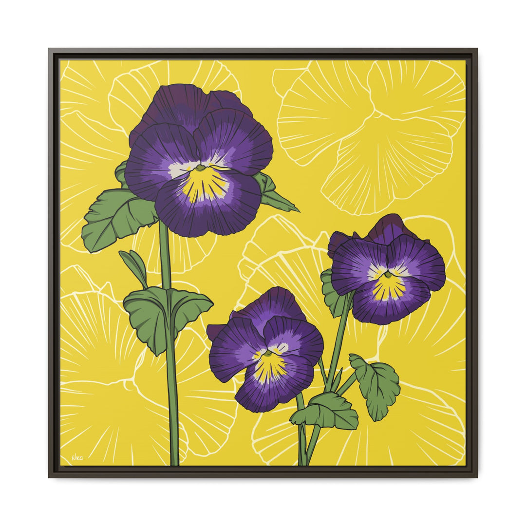 Violet: February Birth Month Flower — Framed Canvas Print Wall Art