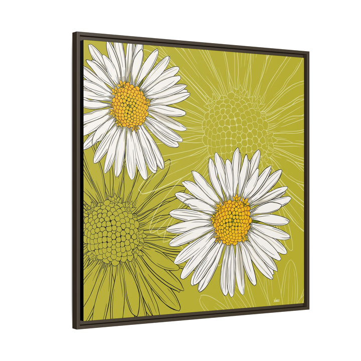 Daisy: April Birth Month Flower — Framed Canvas Print Wall Art