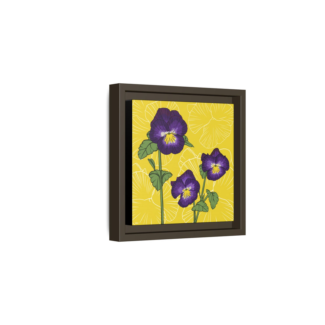 Violet: February Birth Month Flower — Framed Canvas Print Wall Art