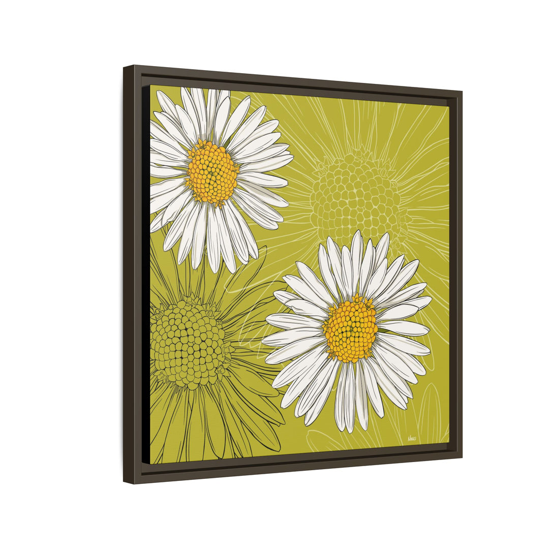 Daisy: April Birth Month Flower — Framed Canvas Print Wall Art