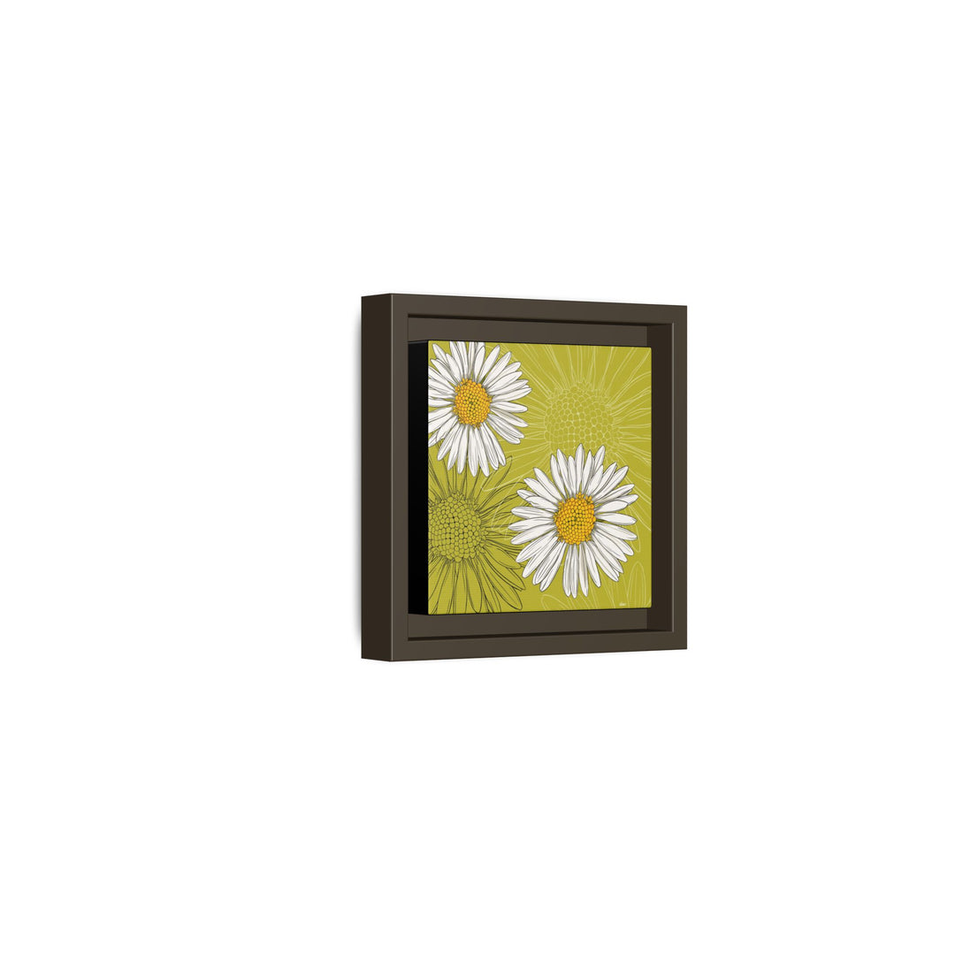 Daisy: April Birth Month Flower — Framed Canvas Print Wall Art