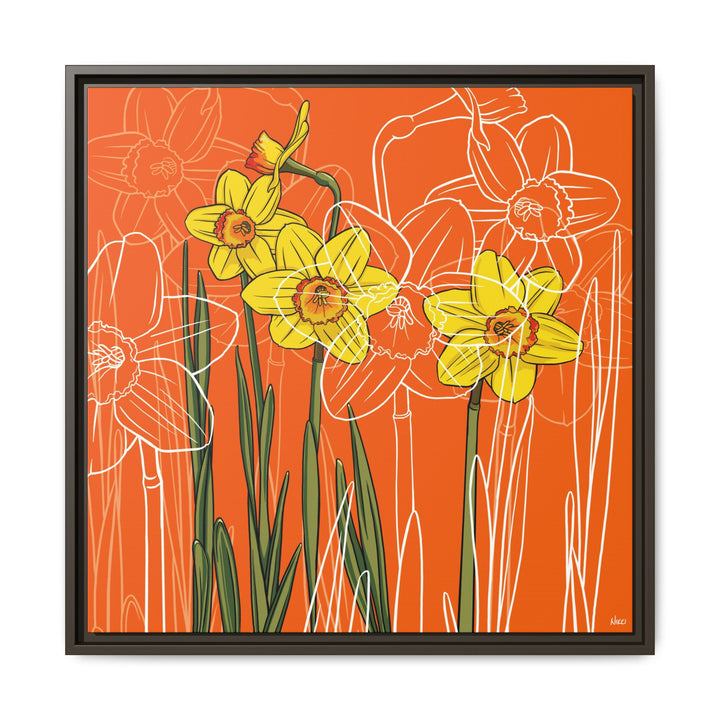 Daffodil: March Birth Month Flower — Framed Canvas Print Wall Art