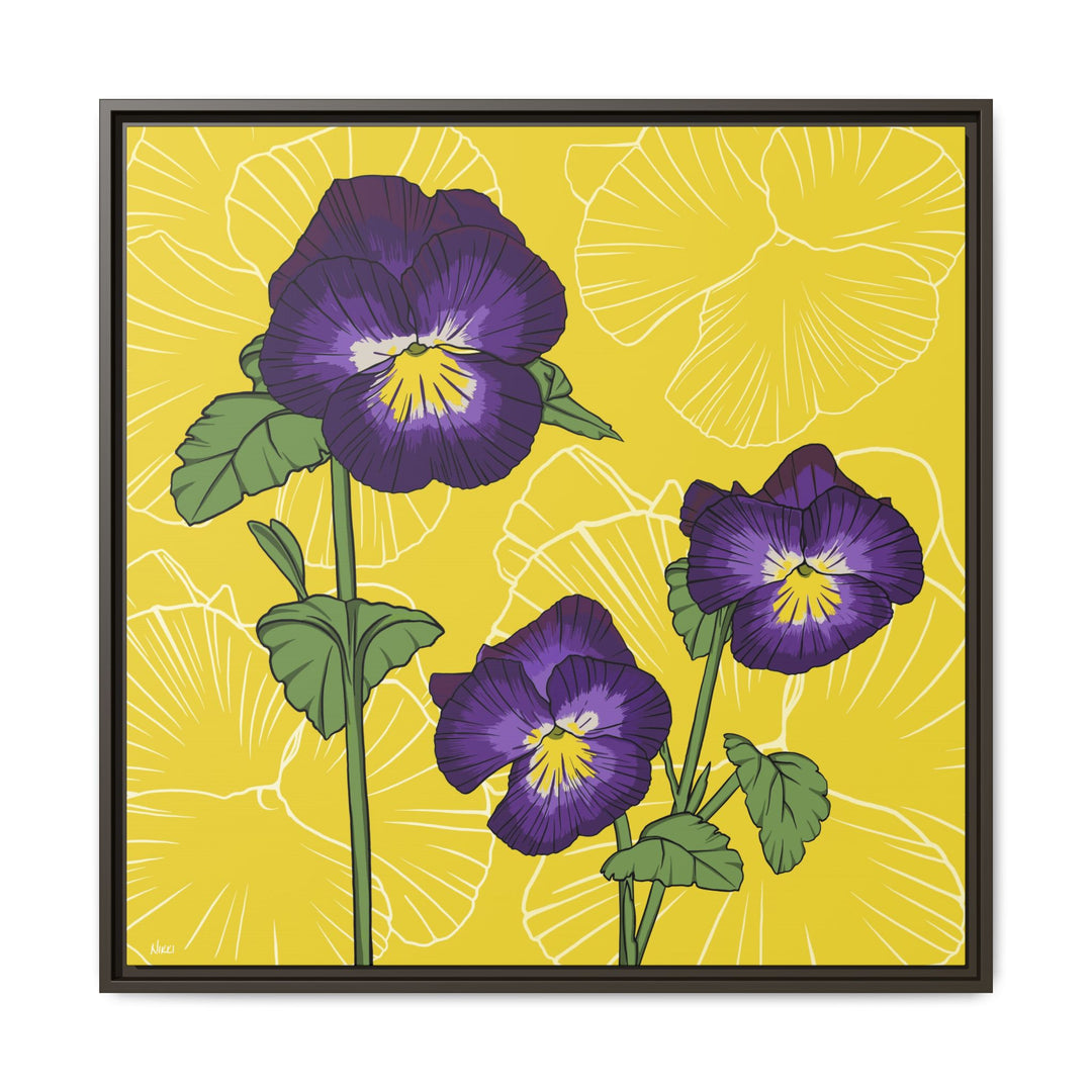 Violet: February Birth Month Flower — Framed Canvas Print Wall Art