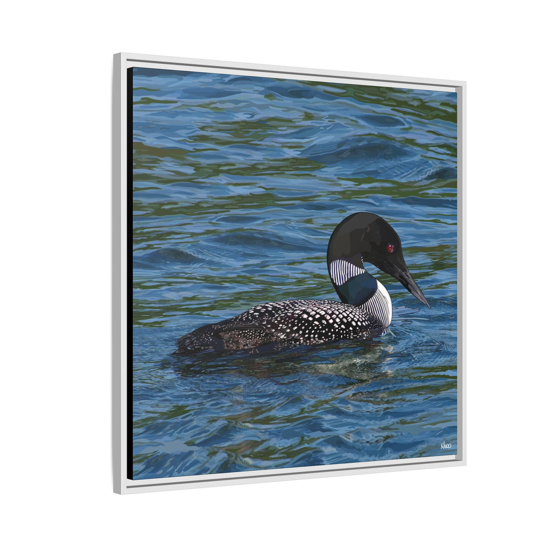 Common Loon: Minnesota State Bird — Framed Canvas Print Wall Art