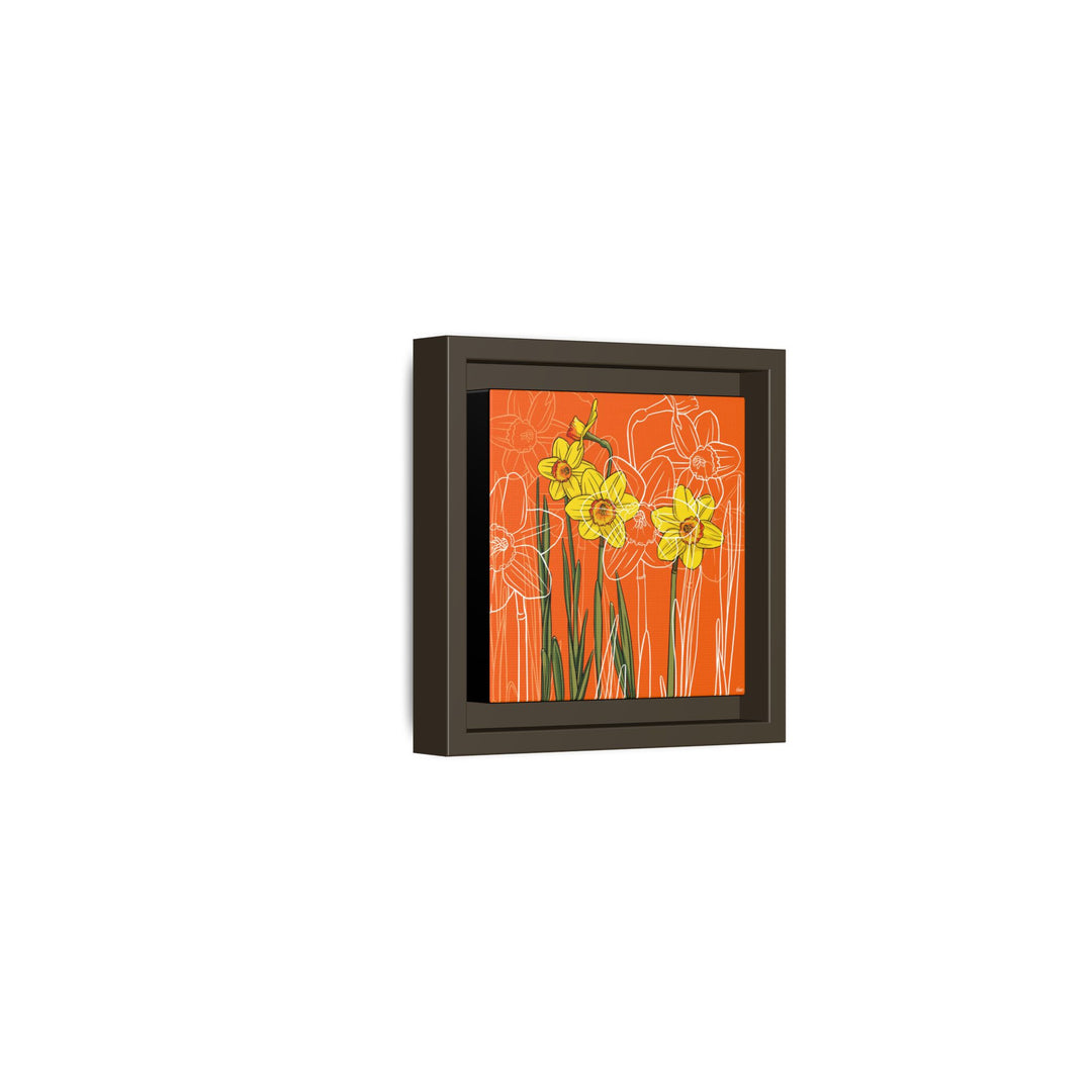 Daffodil: March Birth Month Flower — Framed Canvas Print Wall Art