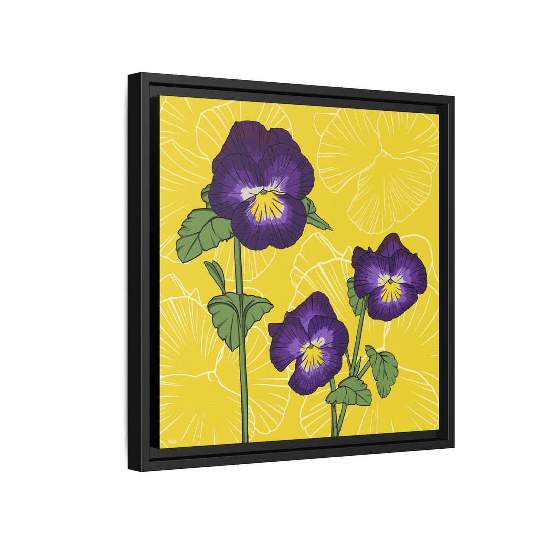 Violet: February Birth Month Flower — Framed Canvas Print Wall Art