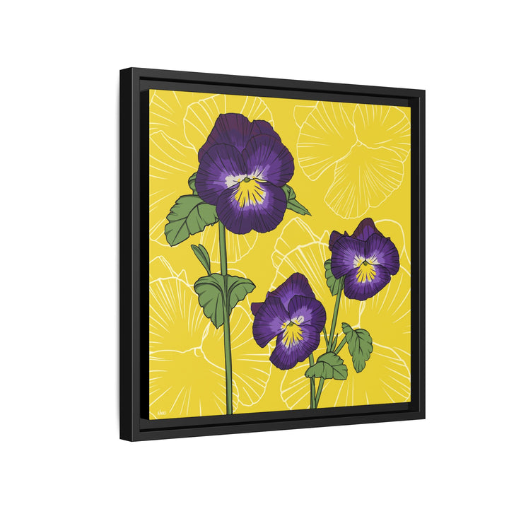 Violet: February Birth Month Flower — Framed Canvas Print Wall Art