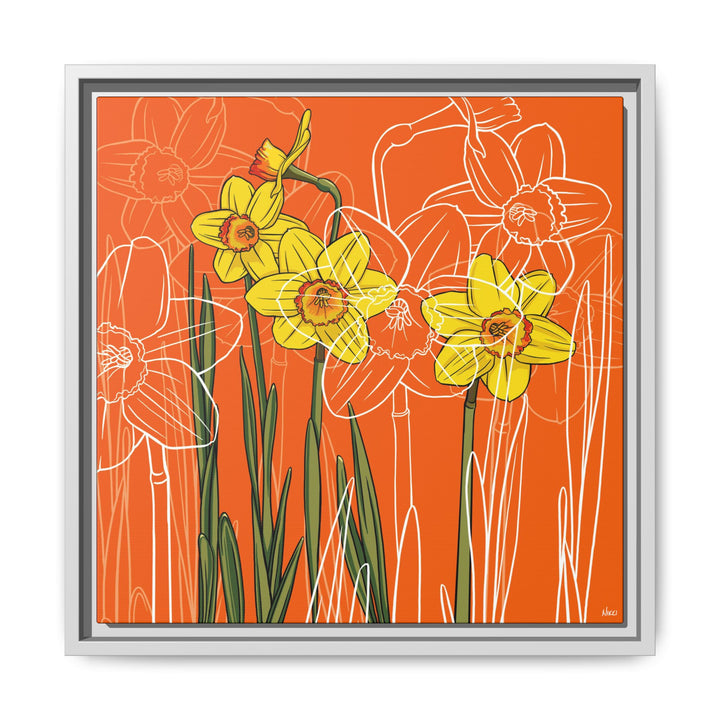 Daffodil: March Birth Month Flower — Framed Canvas Print Wall Art