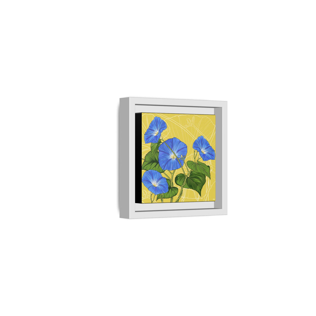 Blue Morning Glory: September Birth Month Flower — Framed Canvas Print Wall Art