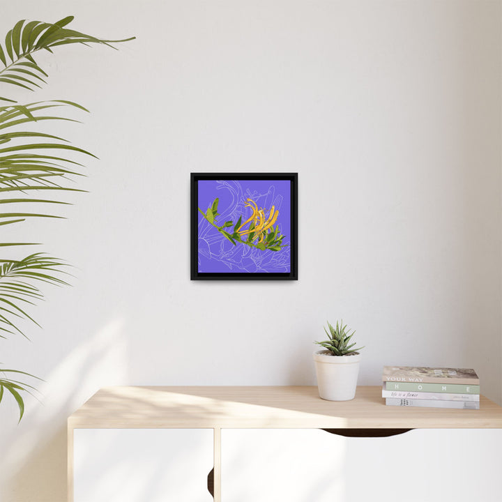 Honeysuckle: June Birth Month Flower — Framed Canvas Print Wall Art