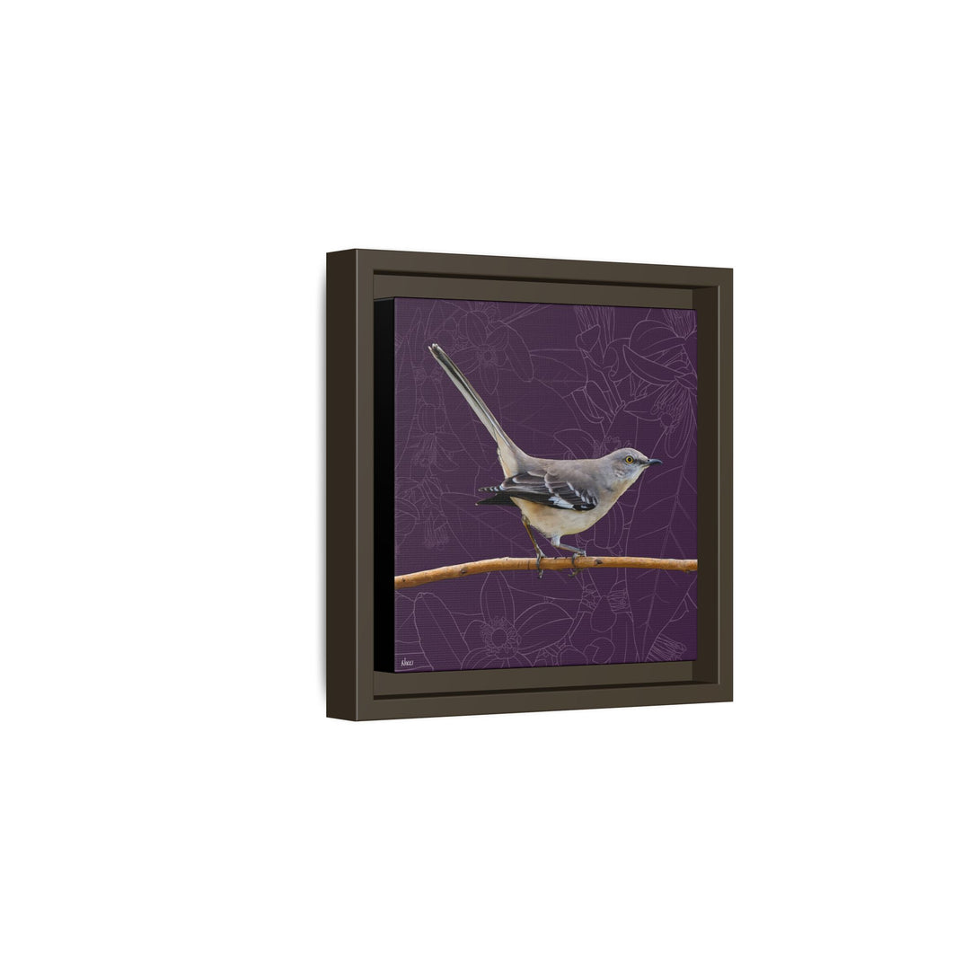 Northern Mockingbird: Florida State Bird — Framed Canvas Print Wall Art