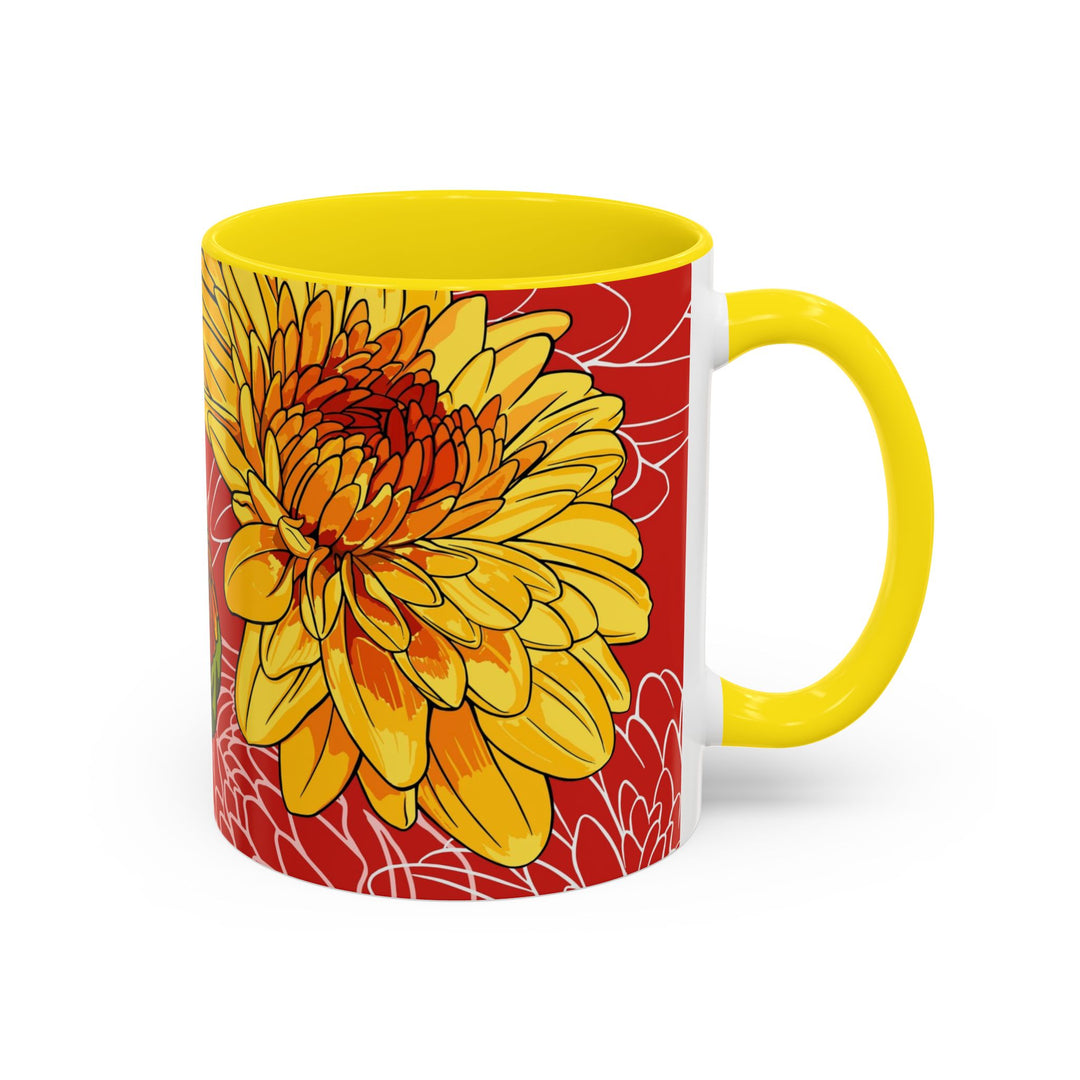 Chrysanthemum Ceramic Coffee Mug – November Birth Month Flower