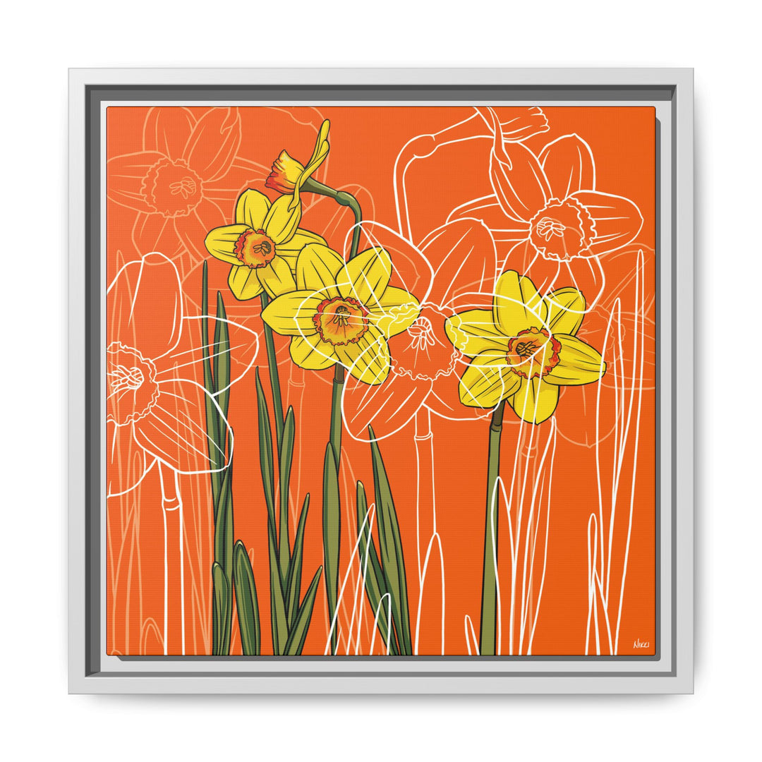 Daffodil: March Birth Month Flower — Framed Canvas Print Wall Art