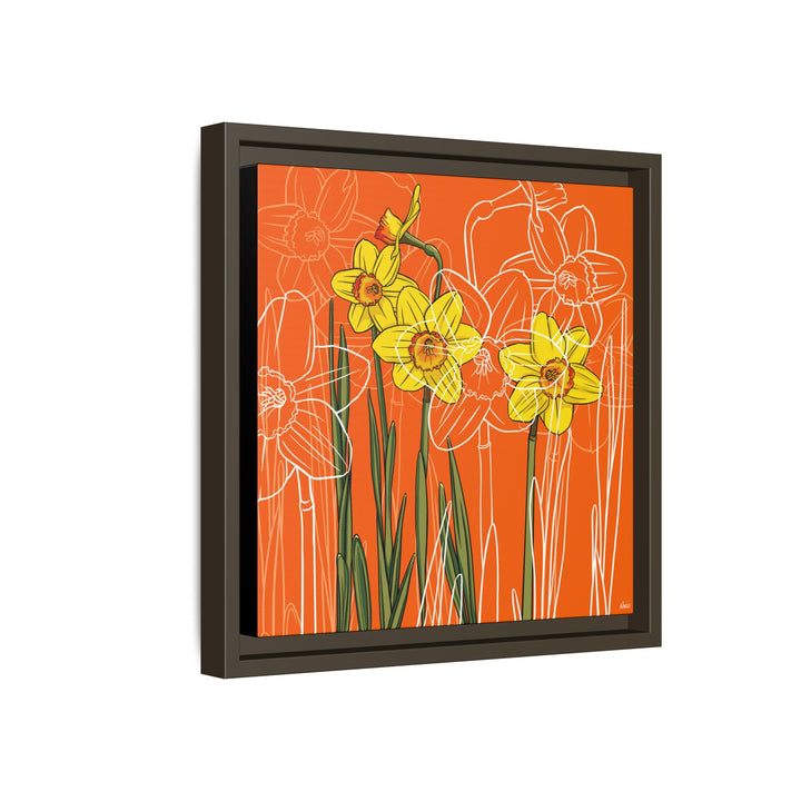 Daffodil: March Birth Month Flower — Framed Canvas Print Wall Art