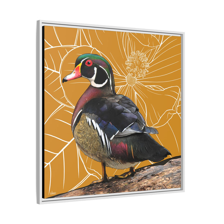 Wood Duck: Mississippi State Bird — Framed Canvas Print Wall Art